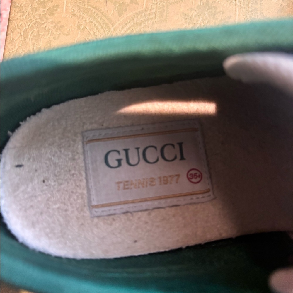 Gucci Kids Blue and Cream Logo Sneakers - Picture 2 of 3